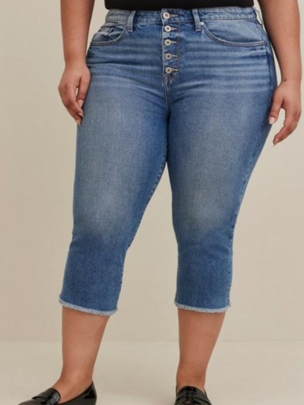 Torrid Crop Stovepipe Straight Classic Denim High-Rise Jeans blue size 24